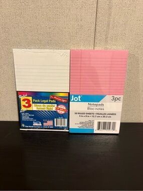 Jot Pink Ruled Notepads - 3 Pack